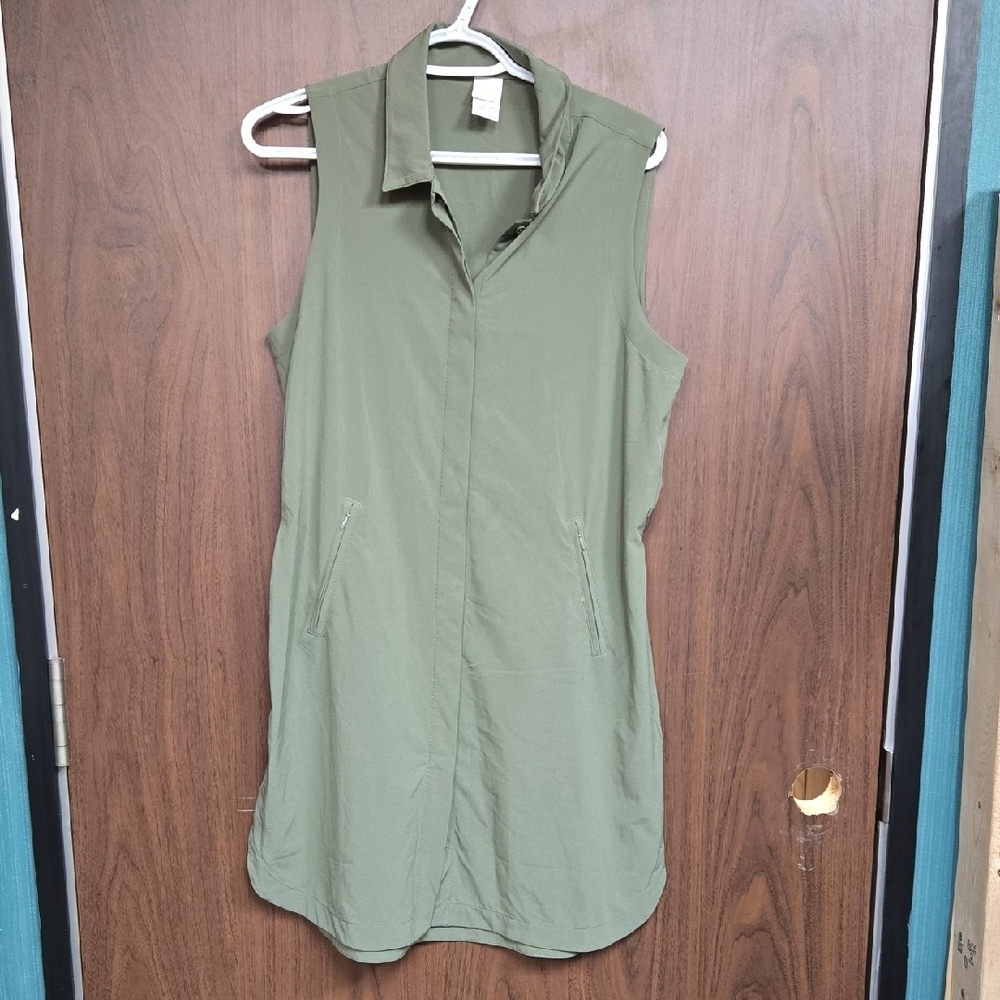 Lole Size M Olive Green Midi Length Sleeveless Tank Dress